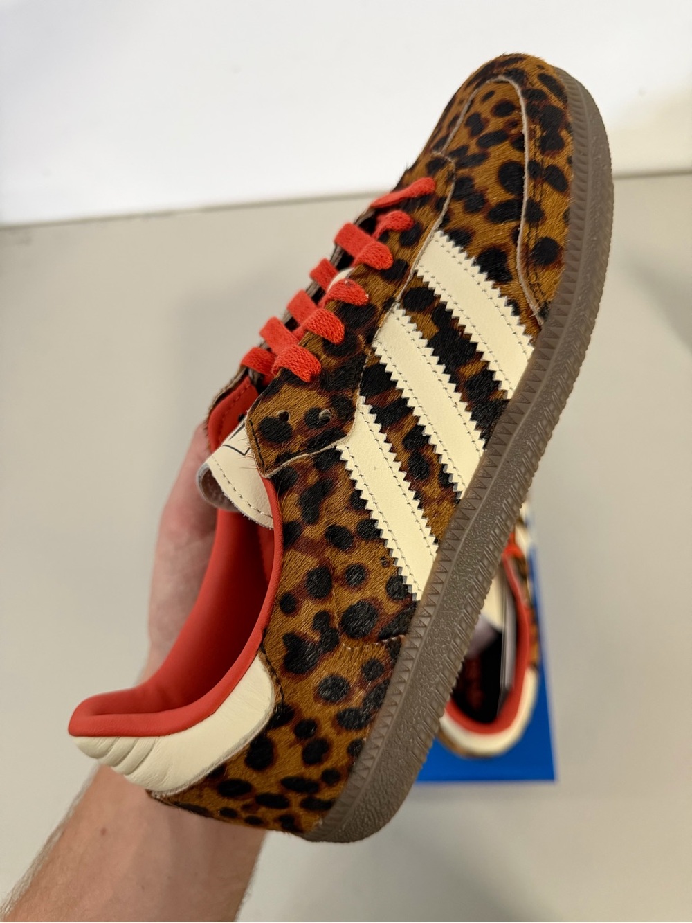adidas Leopard Print Samba Sneakers - Brown/Red/Cream - Picture 6 of 11